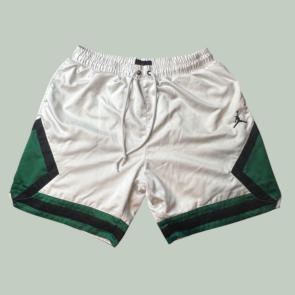 Jordan Shorts Mens L AO2820-133 White Green Black Basketball Jumpman Athletic